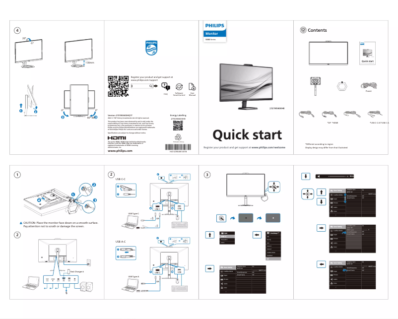 Page 1 of the manual Quick Start Guide Philips 27E1N5600HE