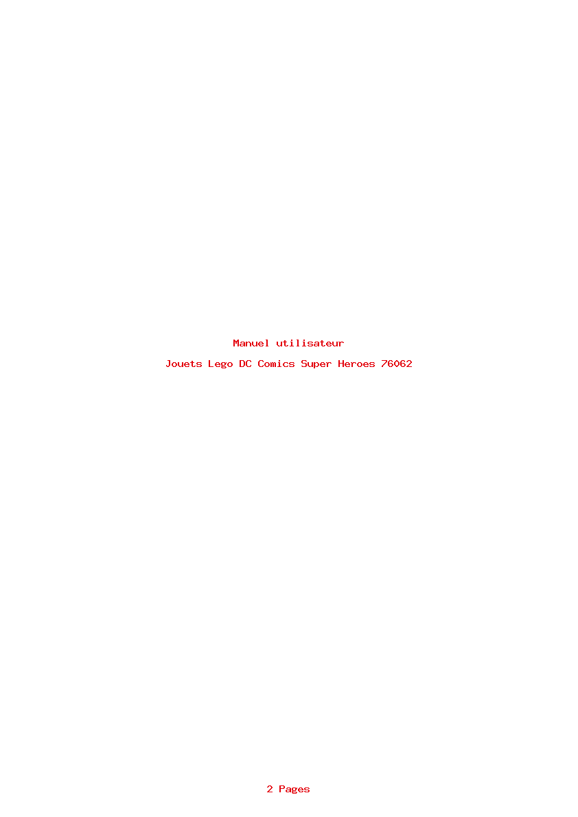 Page 1 de la notice Manuel utilisateur Lego DC Comics Super Heroes 76062