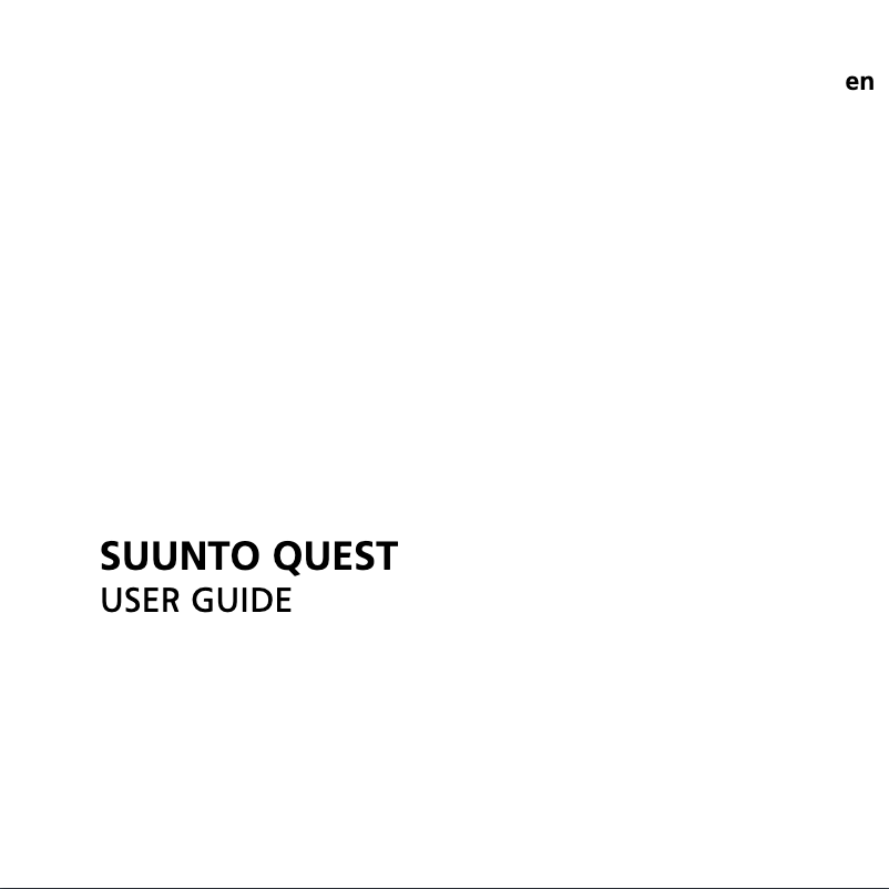 Page 1 de la notice Manuel utilisateur Suunto Quest Yellow GPS Pack