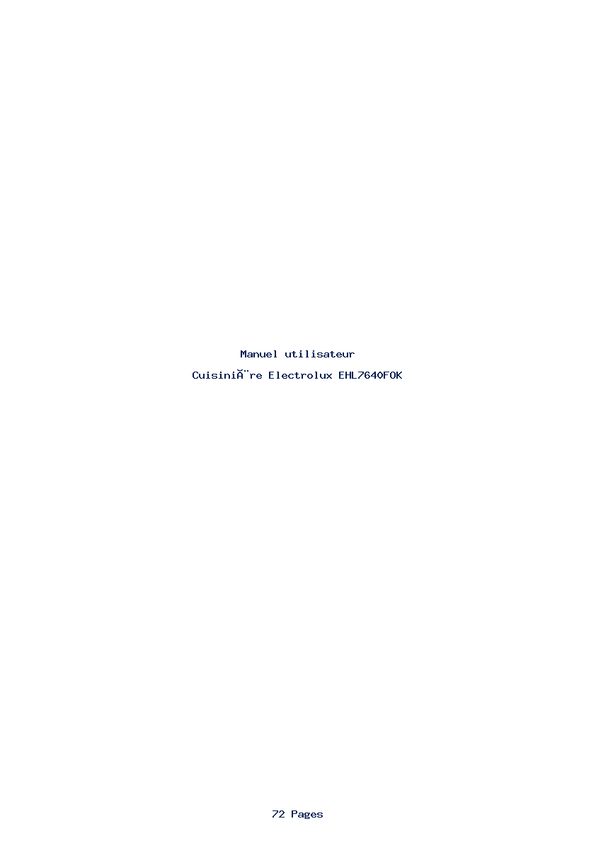 Page 1 de la notice Manuel utilisateur Electrolux EHL7640FOK
