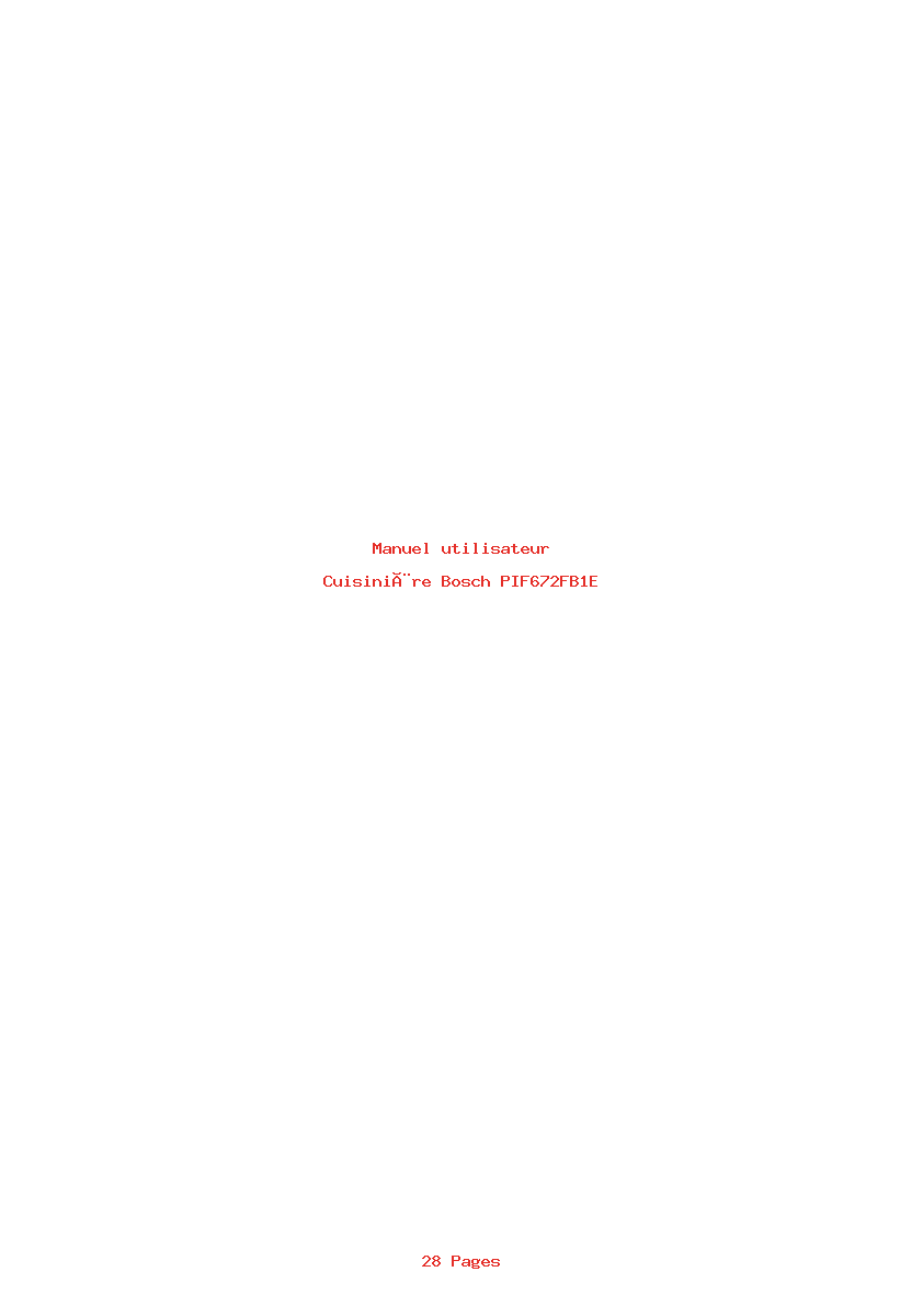 Page 1 de la notice Manuel utilisateur Bosch PIF672FB1E