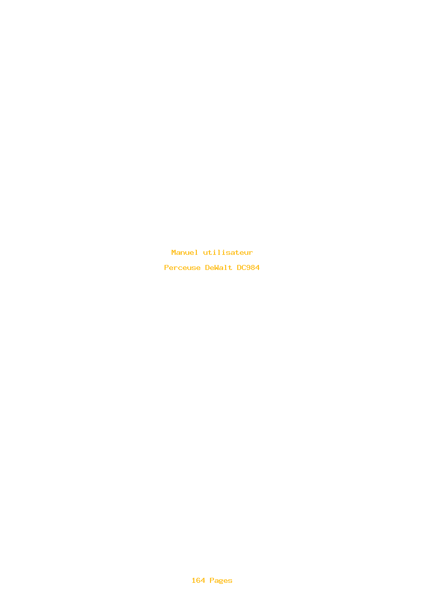 Page 1 de la notice Manuel utilisateur DeWalt DC984