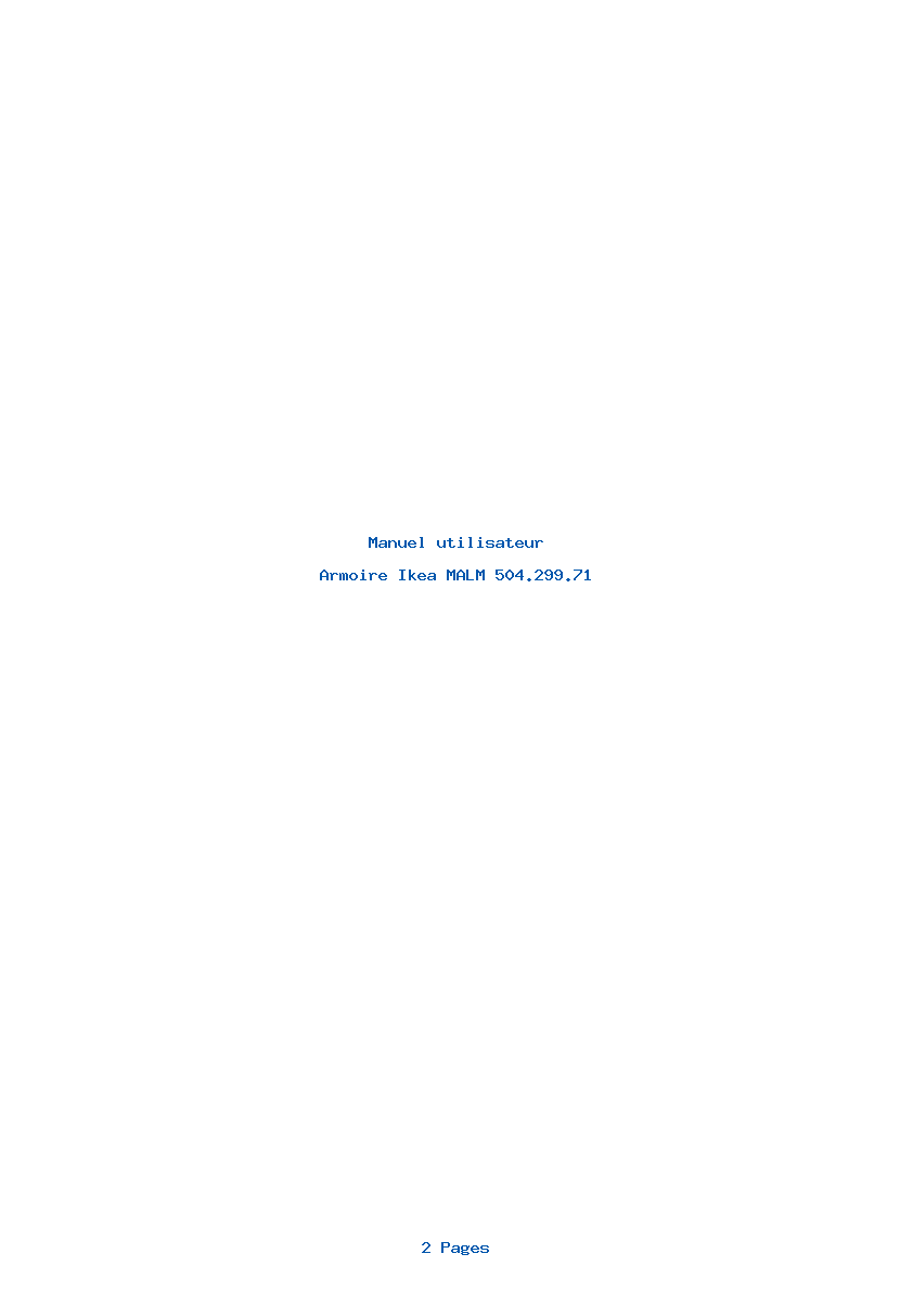 Page 1 de la notice Manuel utilisateur Ikea MALM 504.299.71