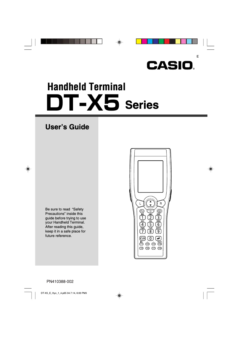 Page 1 de la notice Manuel utilisateur Casio DT-X5