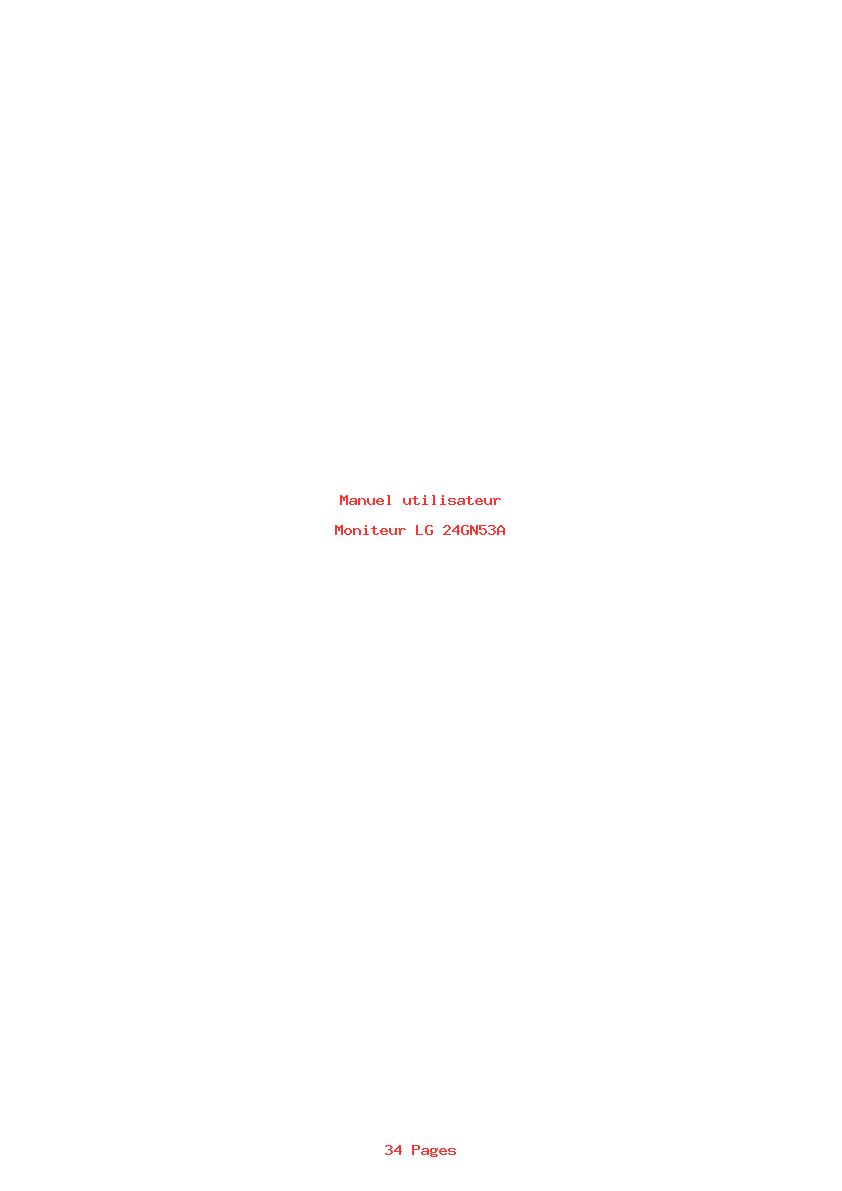 Page 1 de la notice Manuel utilisateur LG 24GN53A