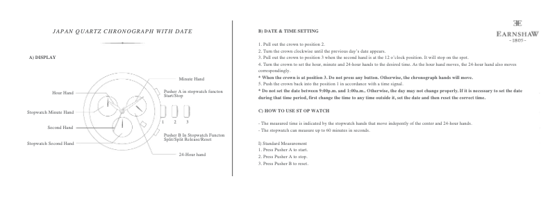 Page 1 de la notice Manuel utilisateur Earnshaw ES-8001-01 Investigator