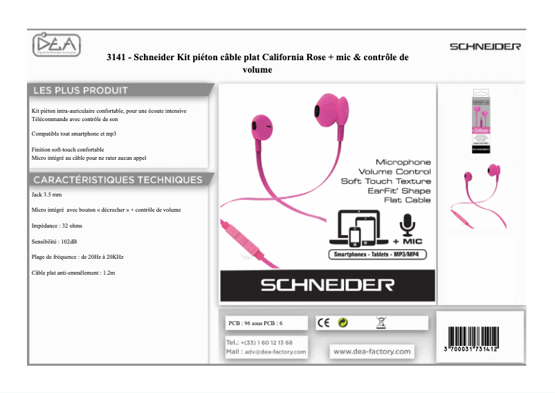 Page 1 de la notice Manuel utilisateur Schneider California