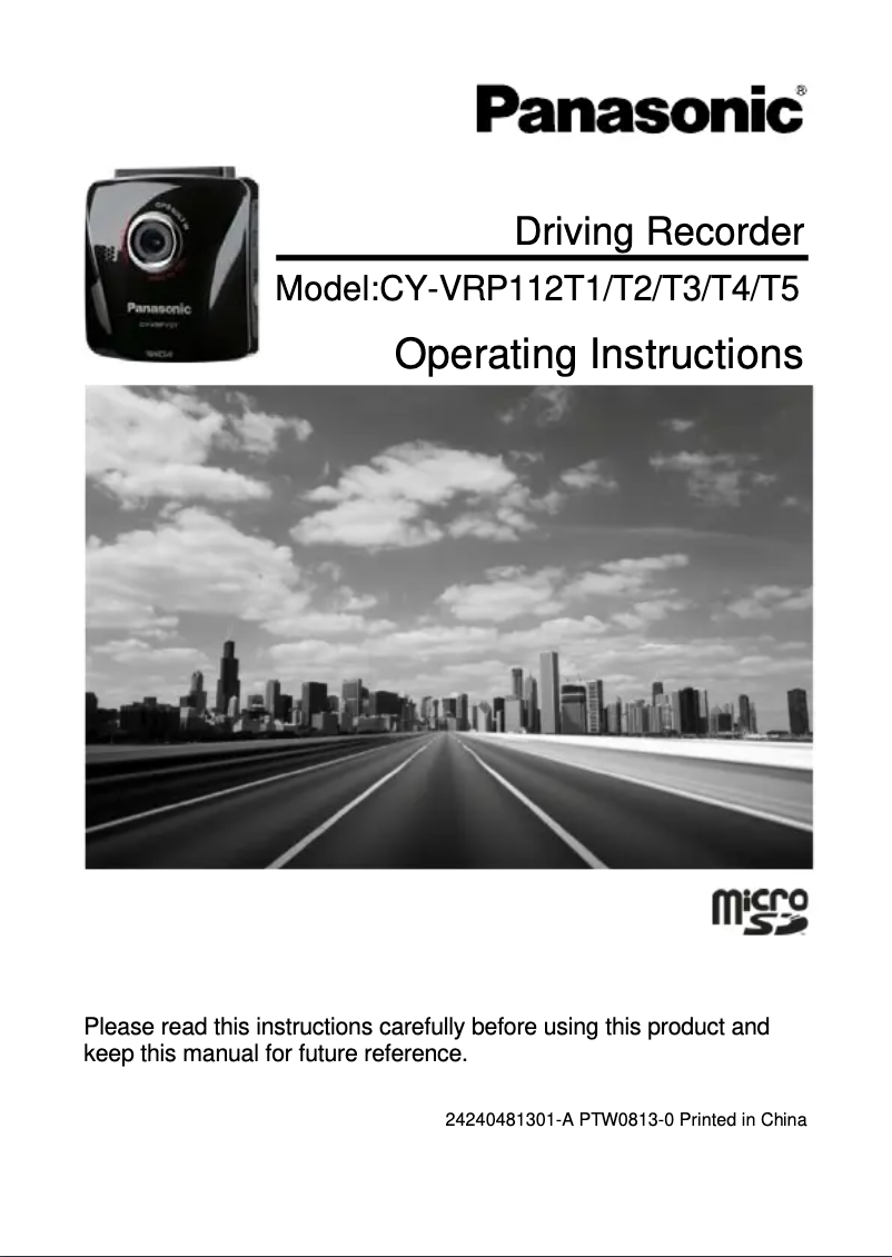 Page 1 de la notice Manuel utilisateur Panasonic CY-VRP112T