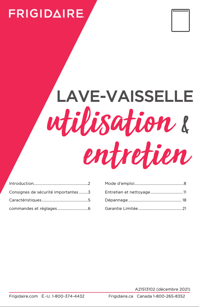 Page 1 de la notice Manuel utilisateur Frigidaire GDPP4515AF