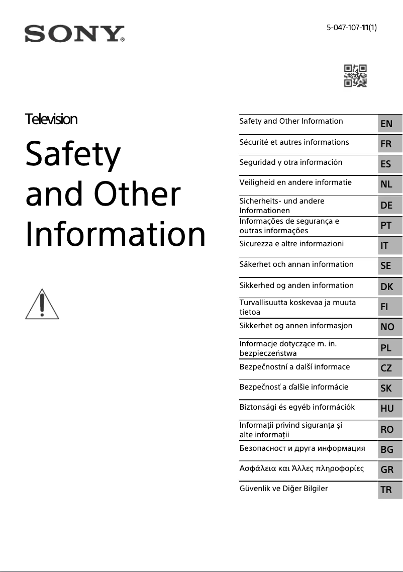 Page 1 de la notice Manuel utilisateur Sony KD-75X80L