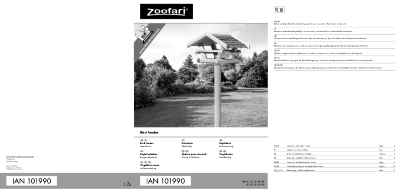 Page 1 de la notice Manuel utilisateur Zoofari IAN 101990