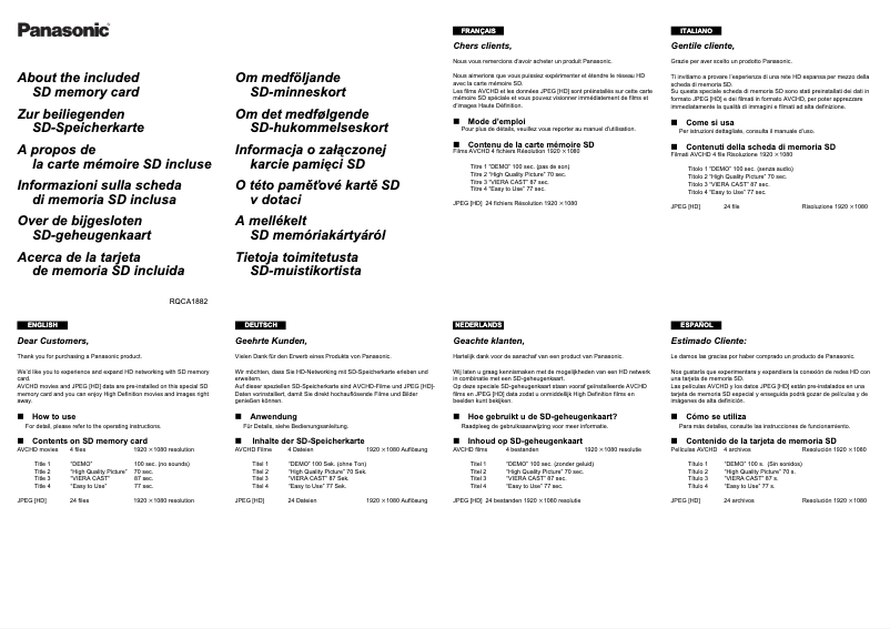 Page 1 de la notice Manuel utilisateur Panasonic DMP-BD80