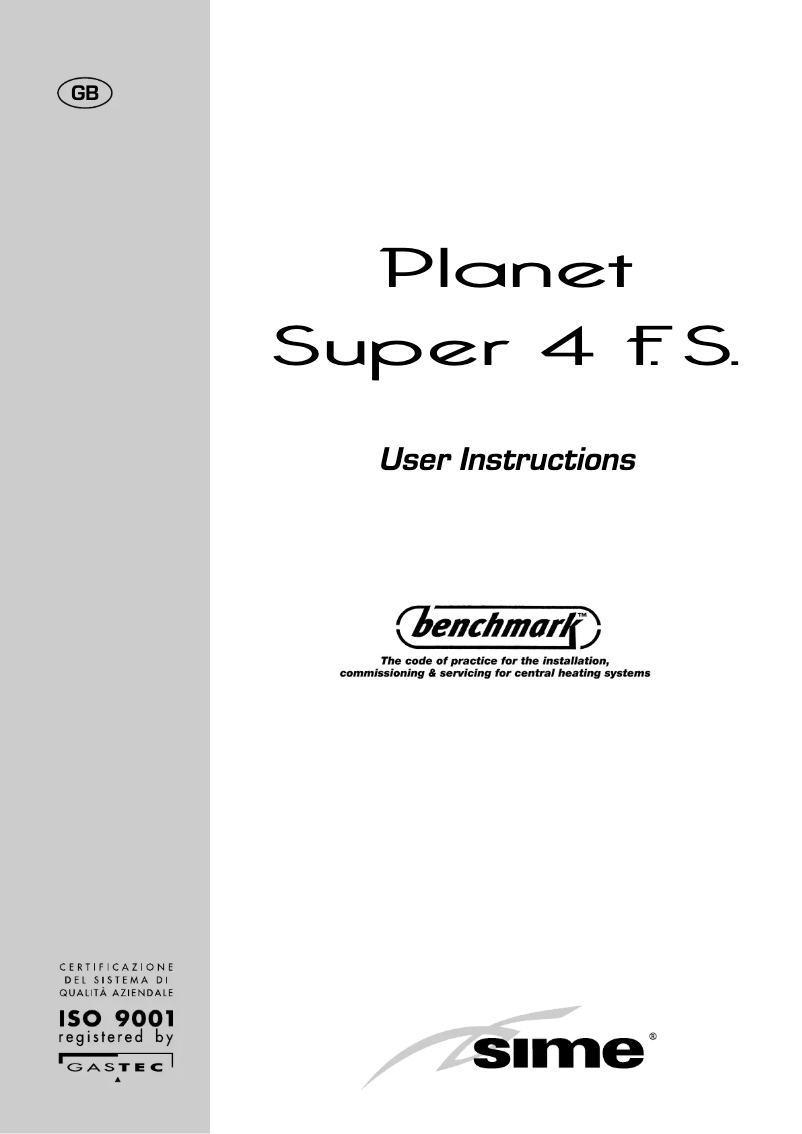 Página 1 del manual Manual de usuario SIME Planet Super 4 F.S.