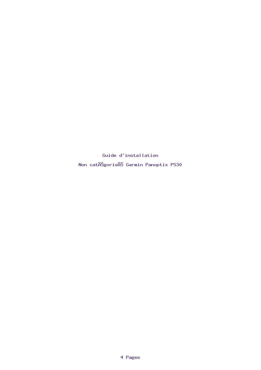 Page 1 de la notice Guide d'installation Garmin Panoptix PS30