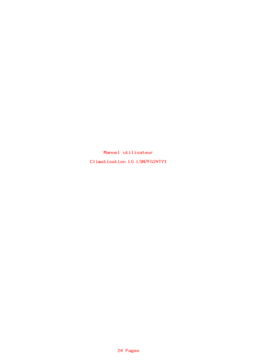 Image de la première page du manuel de l'appareil LSN7FG2VTY1
