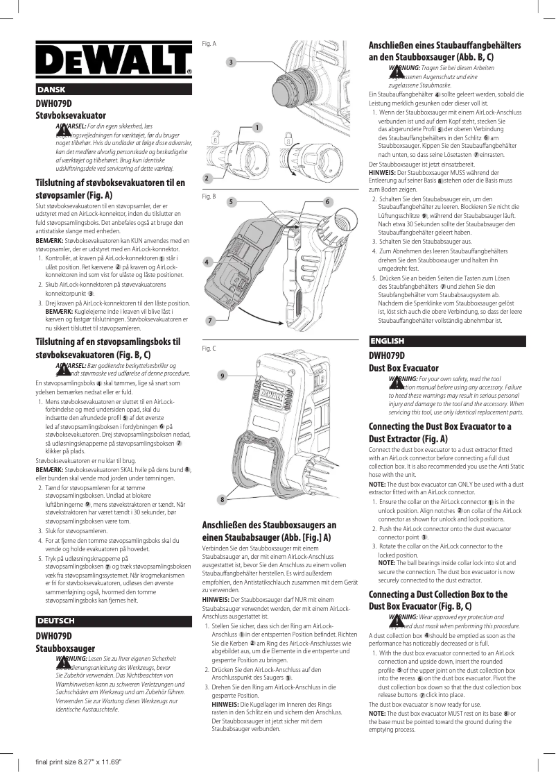 Page 1 de la notice Manuel utilisateur DeWalt DWH079D