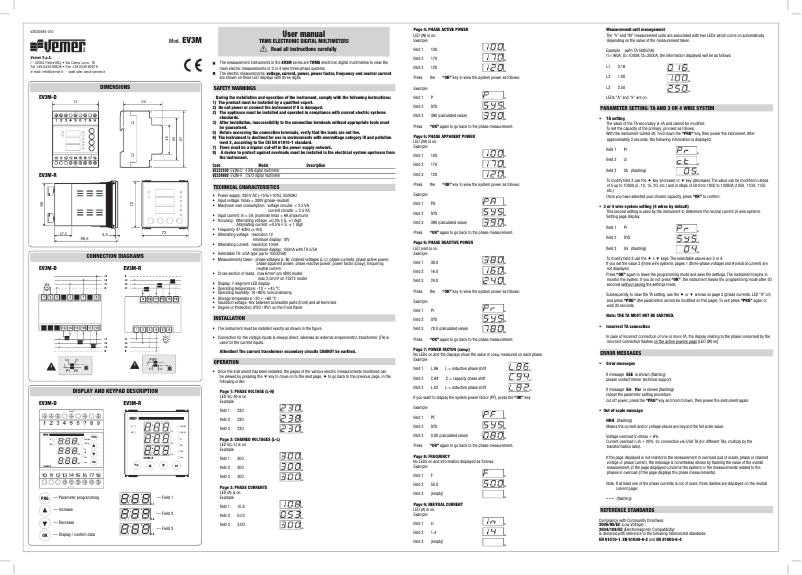 Page 1 de la notice Manuel utilisateur Vemer EV3M-D