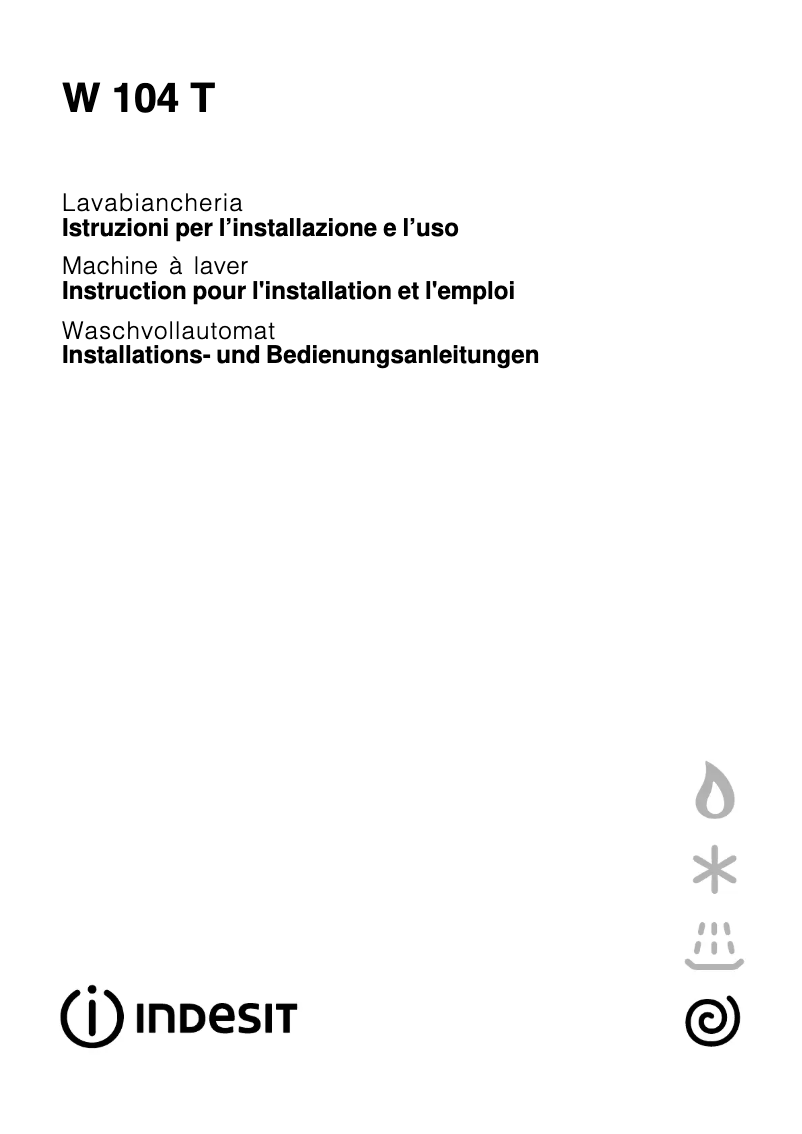 Página 1 del manual Manual de usuario Indesit W 104 T (CH)