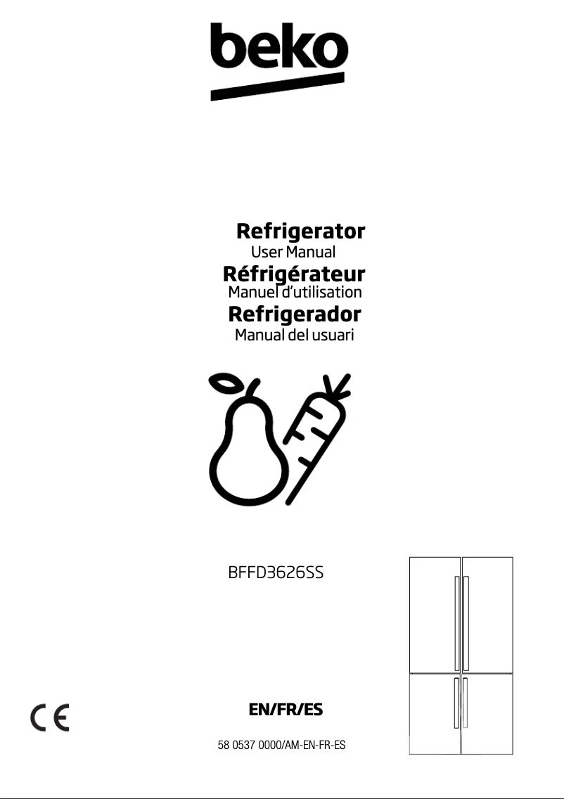 Page 1 de la notice Manuel utilisateur Beko BFFD3626SS