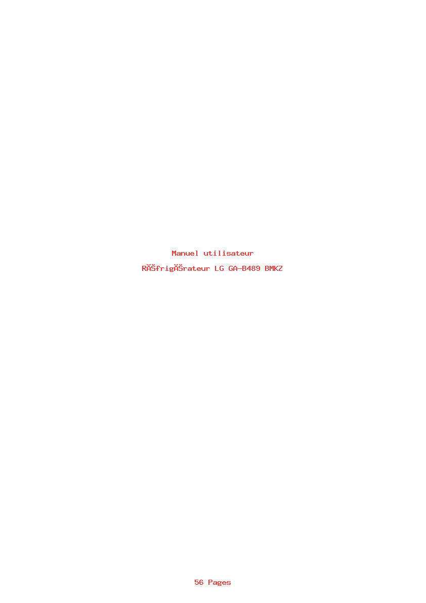 Page 1 de la notice Manuel utilisateur LG GA-B489 BMKZ