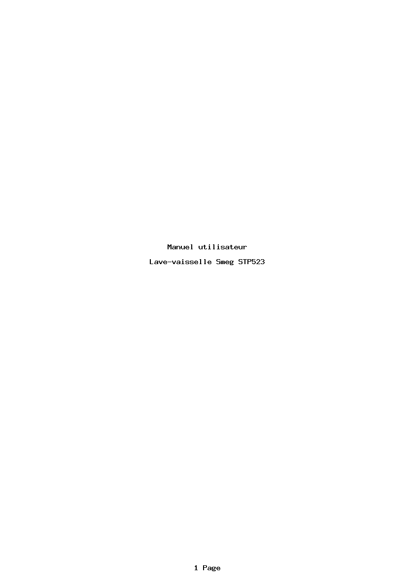 Page 1 de la notice Manuel utilisateur Smeg STP523