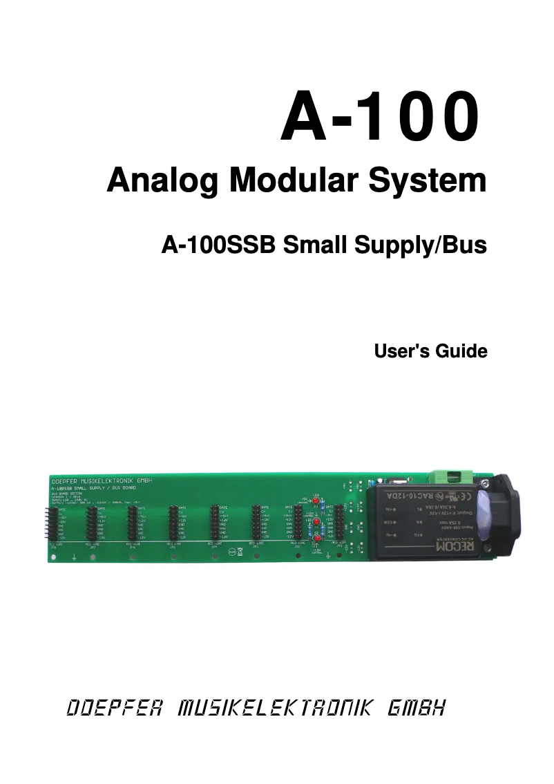 Page 1 de la notice Manuel utilisateur Doepfer A-100