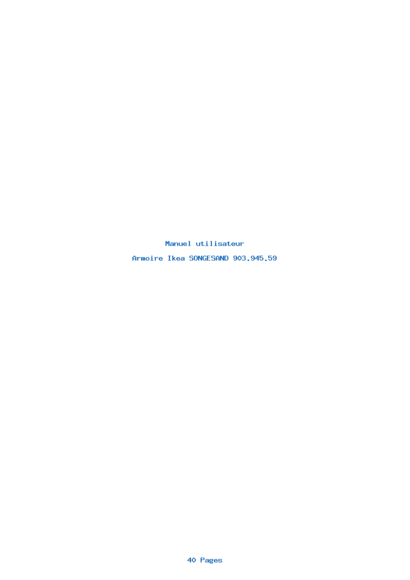 Page 1 de la notice Manuel utilisateur Ikea SONGESAND 903.945.59