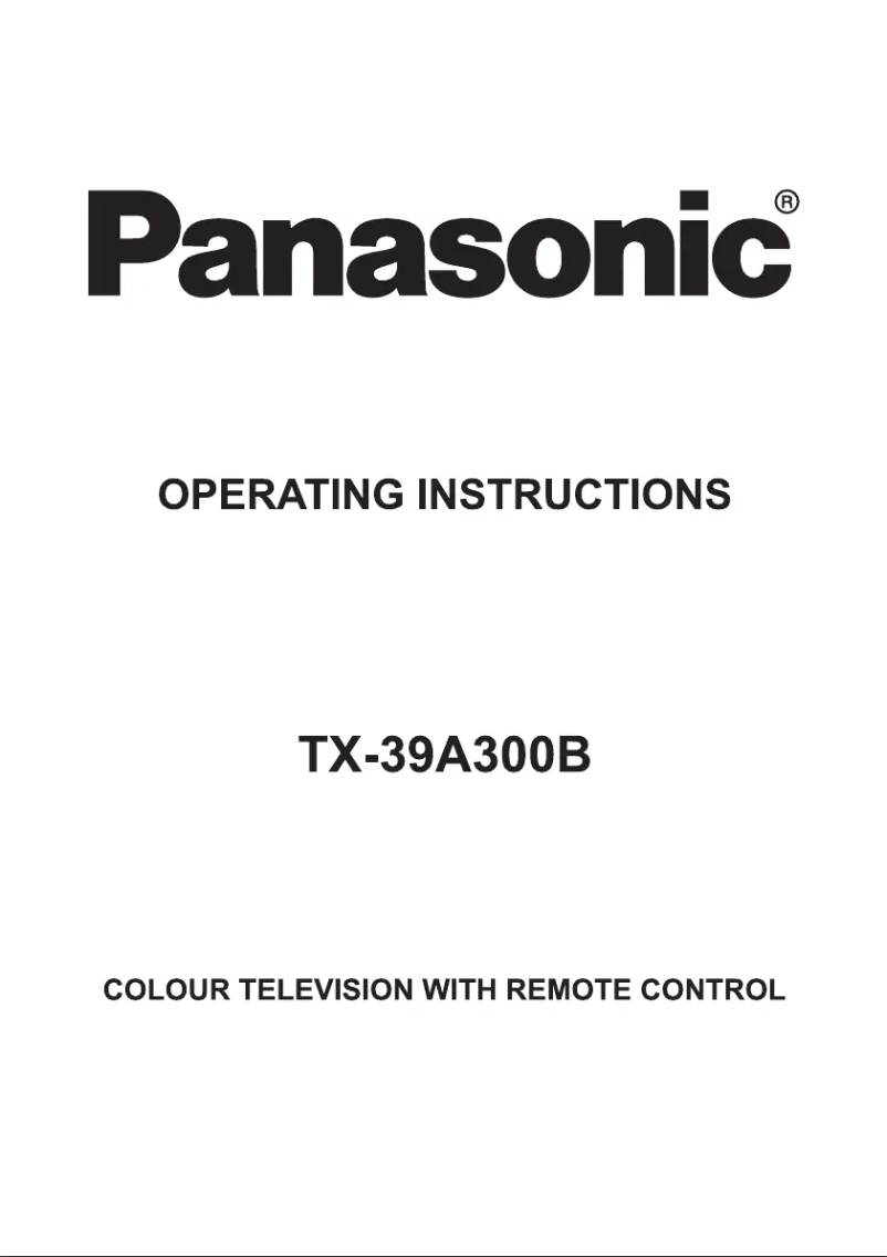 Page 1 of the manual User Manual Panasonic Viera TX-39A300B