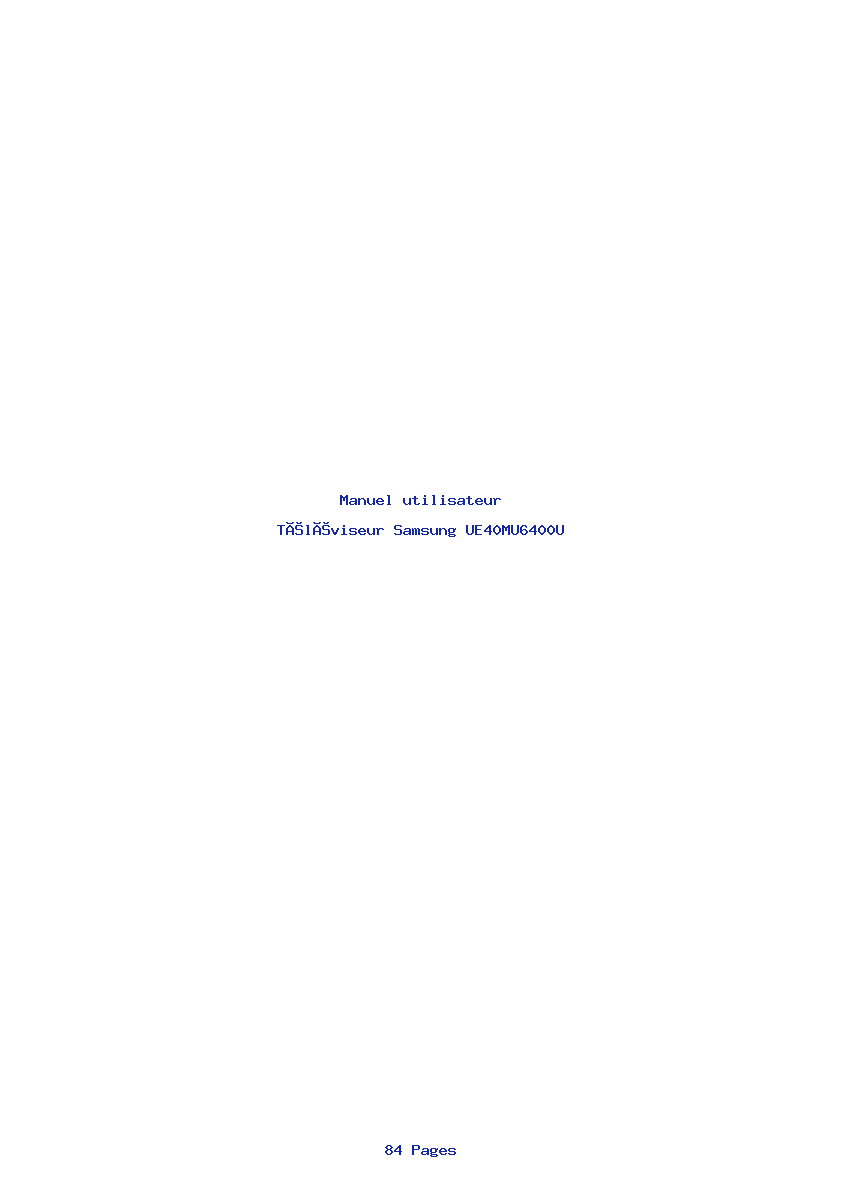 Page 1 de la notice Manuel utilisateur Samsung UE40MU6400U
