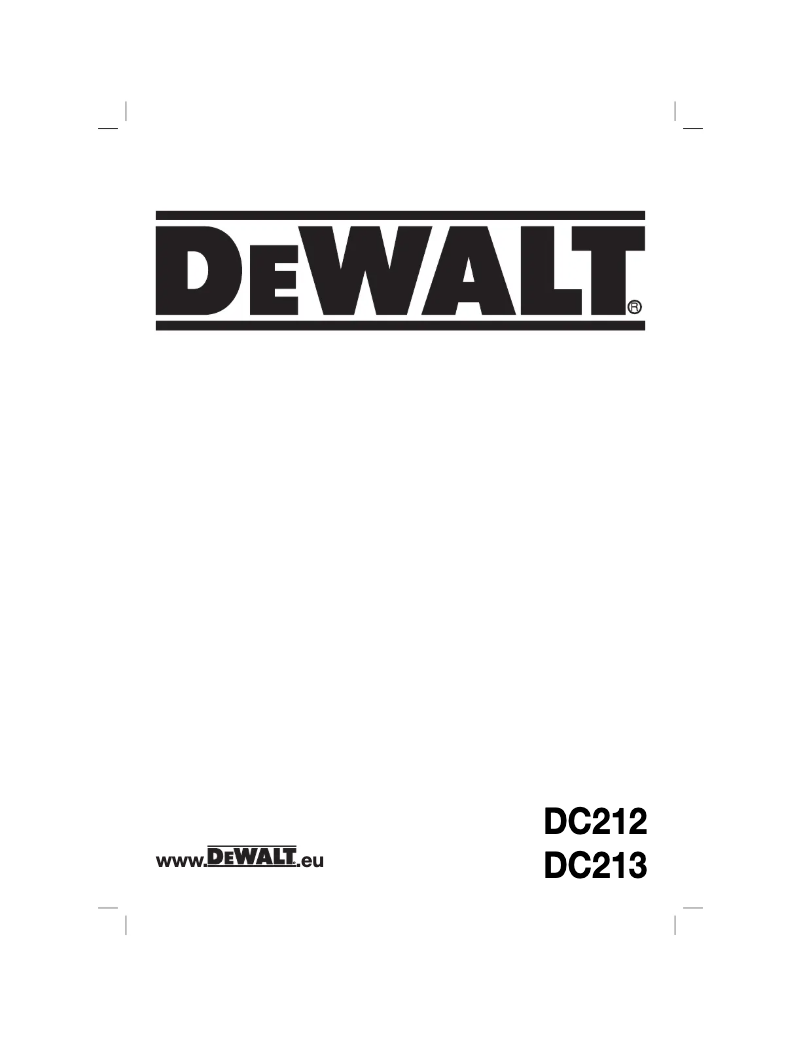 Page 1 de la notice Manuel utilisateur DeWalt DC213