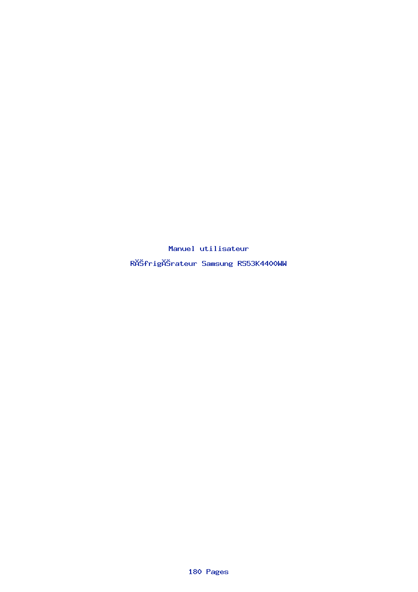 Page 1 de la notice Manuel utilisateur Samsung RS53K4400WW