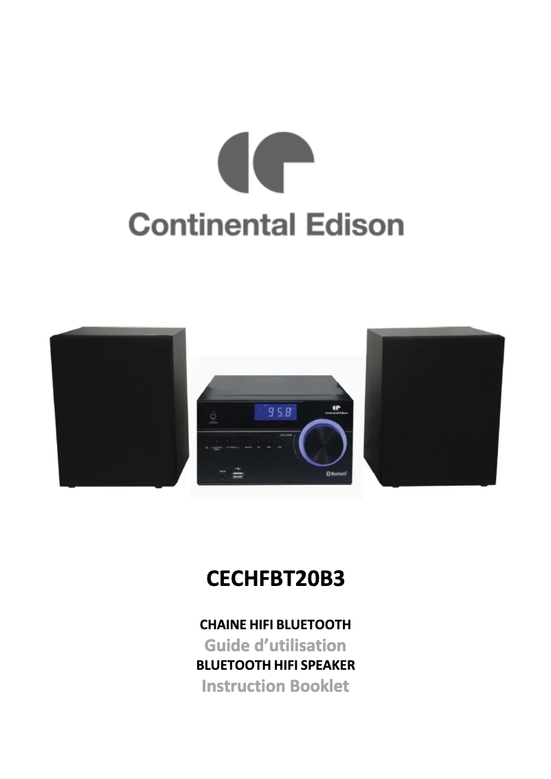 Page 1 de la notice Manuel utilisateur Continental Edison CECHFBT20B3