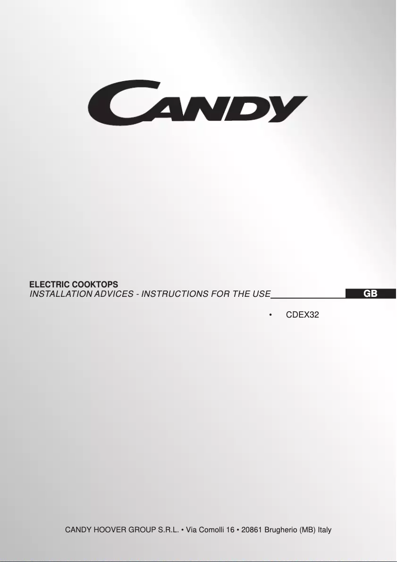 Page 1 of the manual User Manual Candy CDEX32