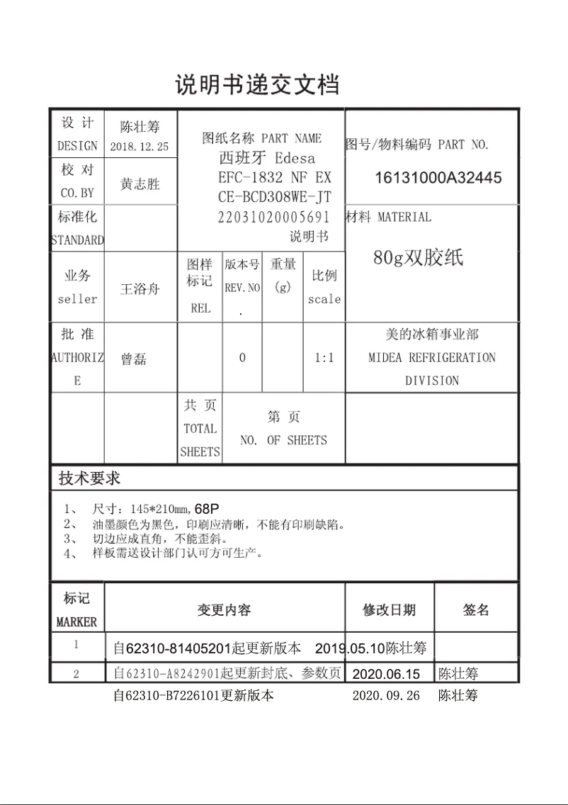 Page 1 de la notice Manuel utilisateur Edesa EFC-1832 NF WH