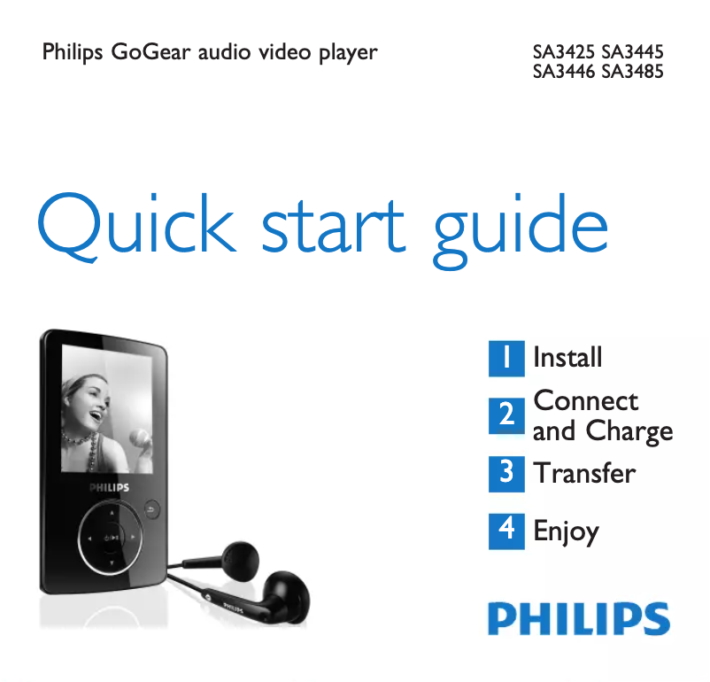 Page n°1 - Guide de démarrage rapide Philips GoGear SA3425