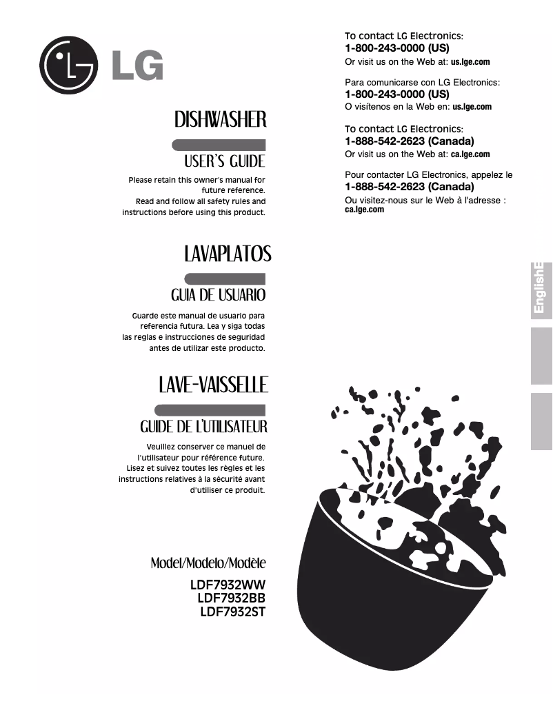 Page 1 de la notice Manuel utilisateur LG LDF7932WW