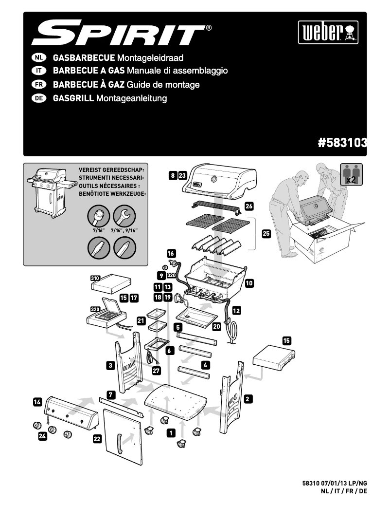 Page 1 de la notice Manuel utilisateur Weber Spirit Original E-310