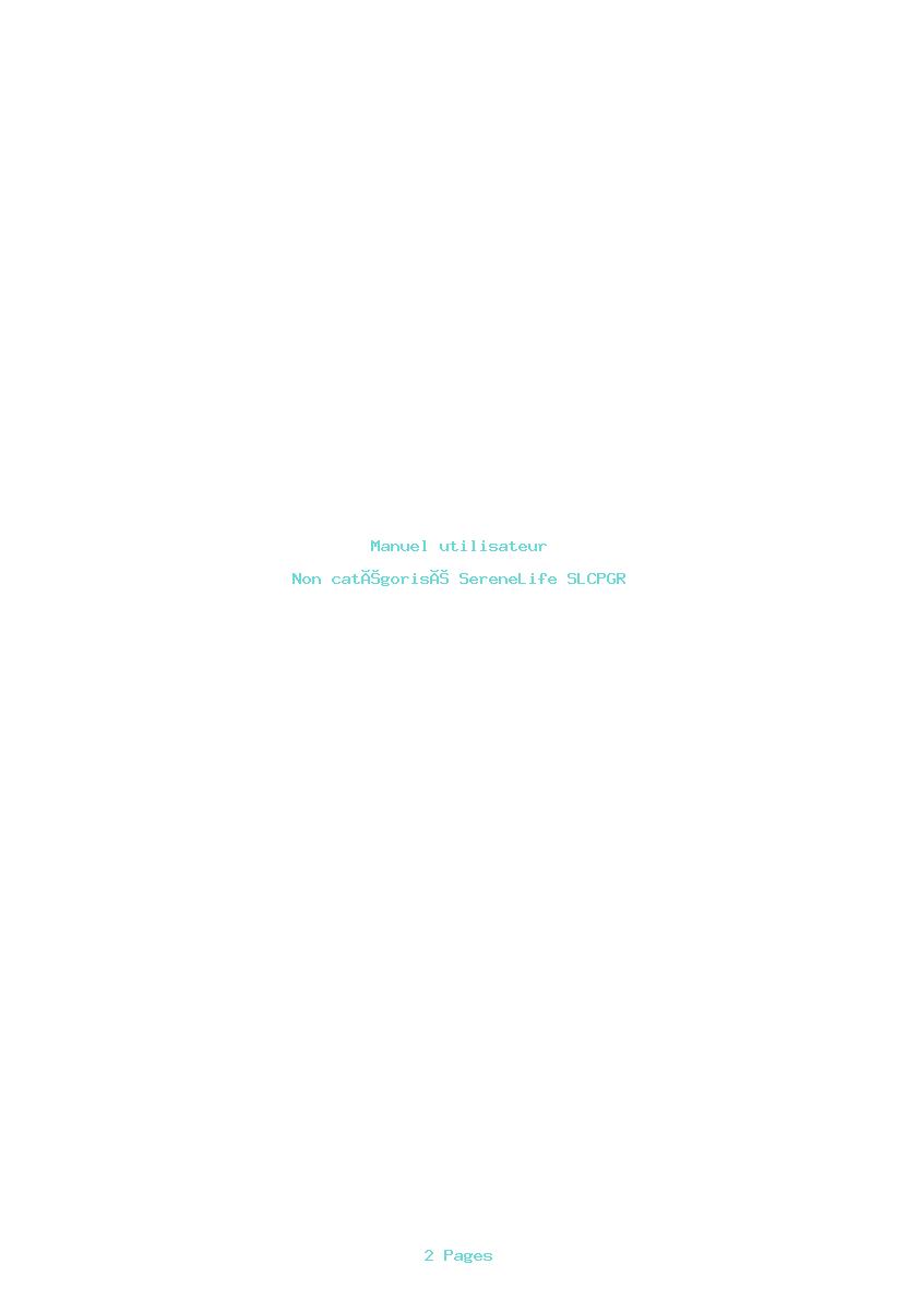 Page 1 de la notice Manuel utilisateur SereneLife SLCPGR