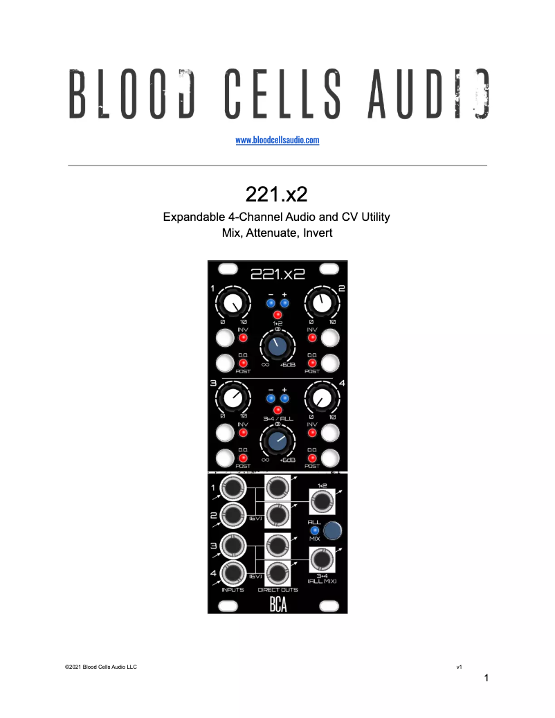 Page 1 de la notice Manuel utilisateur Blood Cells Audio 221.x2