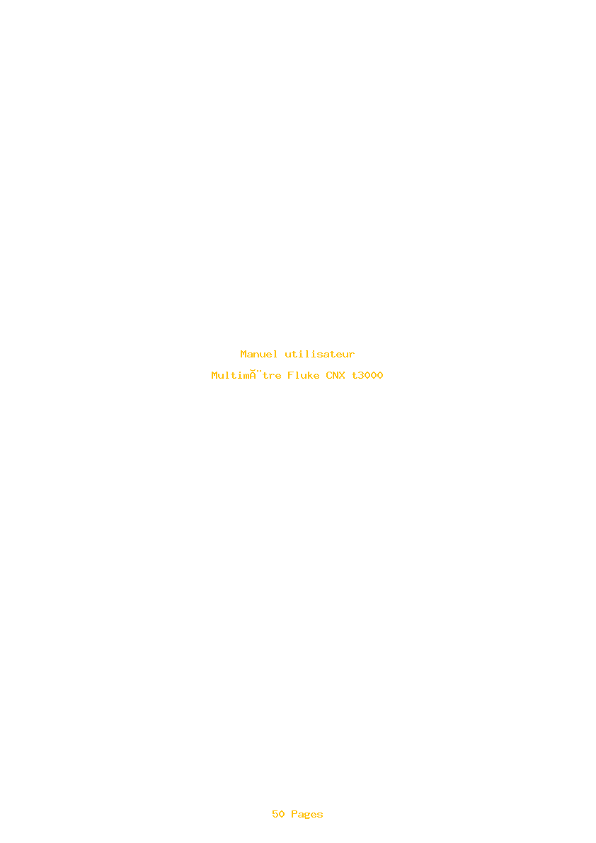Page 1 de la notice Manuel utilisateur Fluke CNX t3000