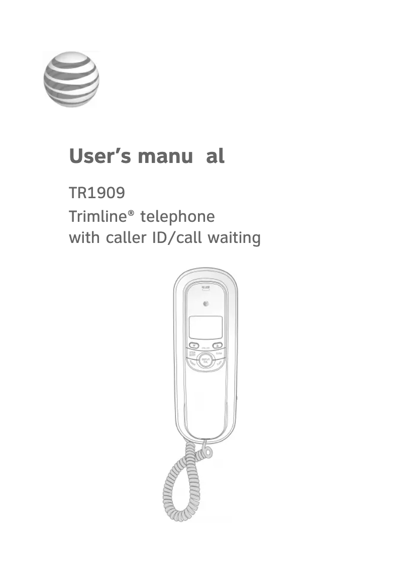 Página 1 del manual Manual de usuario AT&T Trimline TR1909