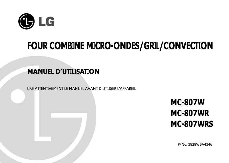 Page 1 de la notice Manuel utilisateur LG MC-807WR