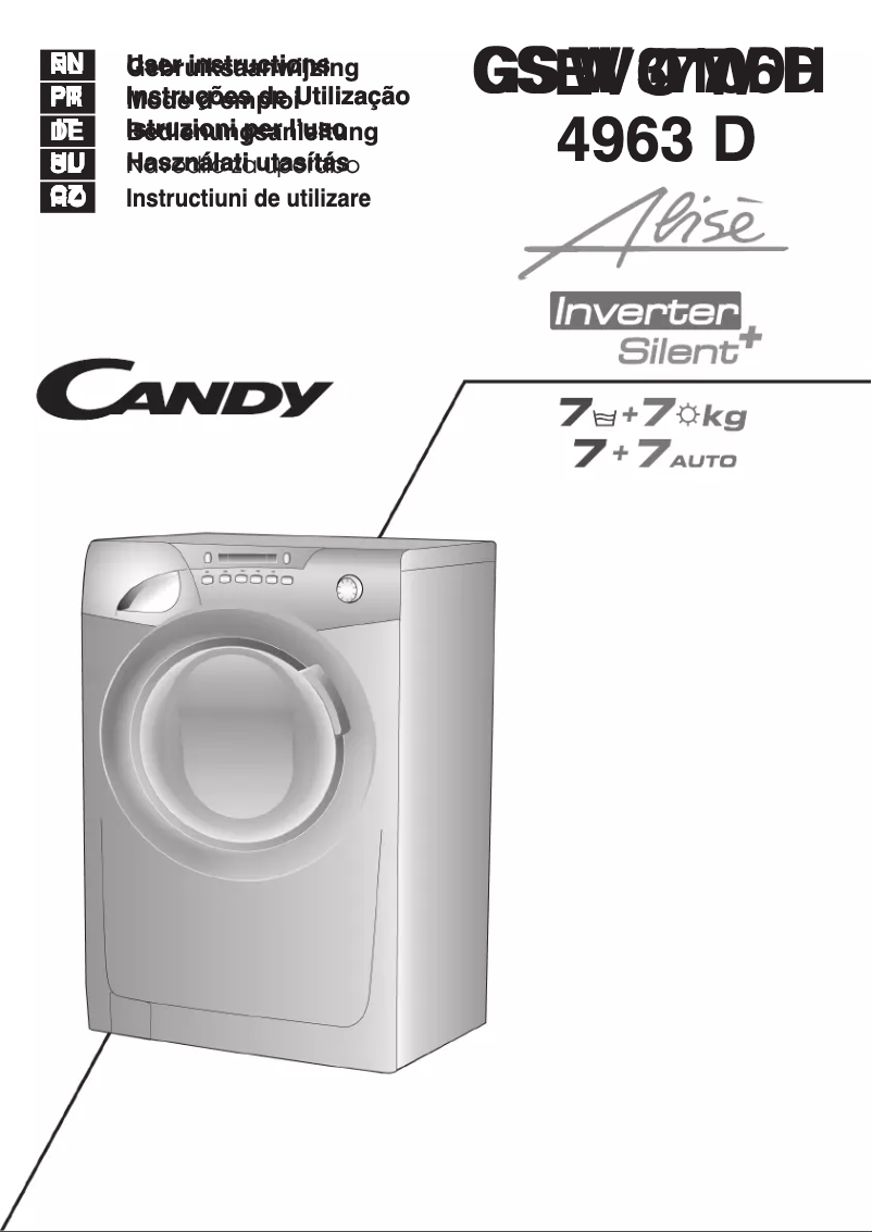 Page 1 of the manual User Manual Candy GS W377DH-S