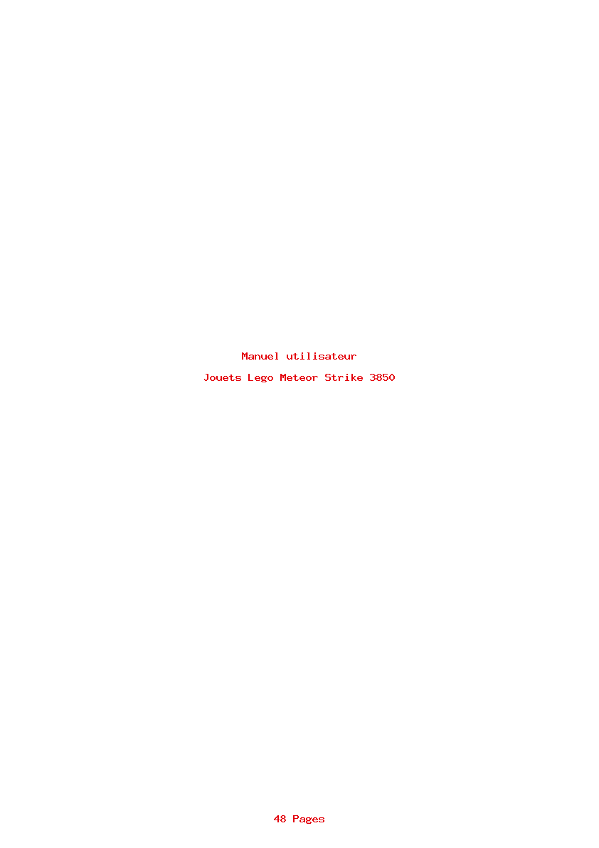 Page 1 de la notice Manuel utilisateur Lego Meteor Strike 3850