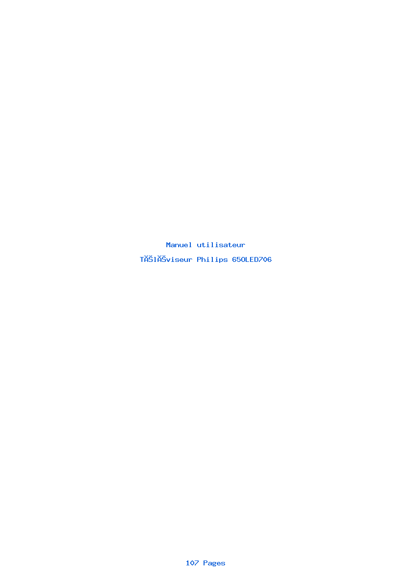 Page 1 de la notice Manuel utilisateur Philips 65OLED706
