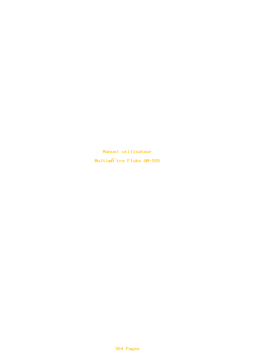 Page 1 de la notice Manuel utilisateur Fluke AM-555