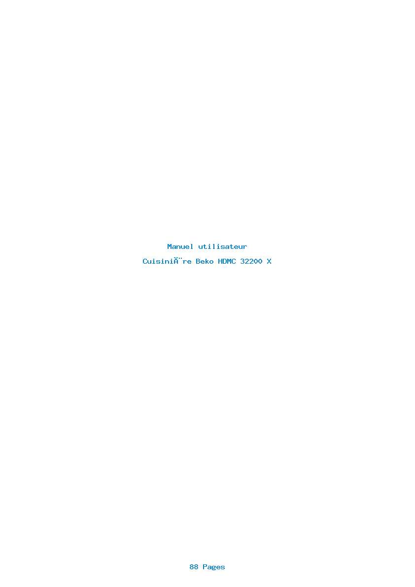 Page 1 de la notice Manuel utilisateur Beko HDMC 32200 X