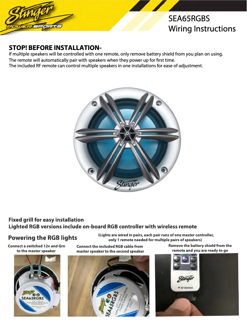 Página 1 del manual Manual de usuario Stinger SEA65RGBS