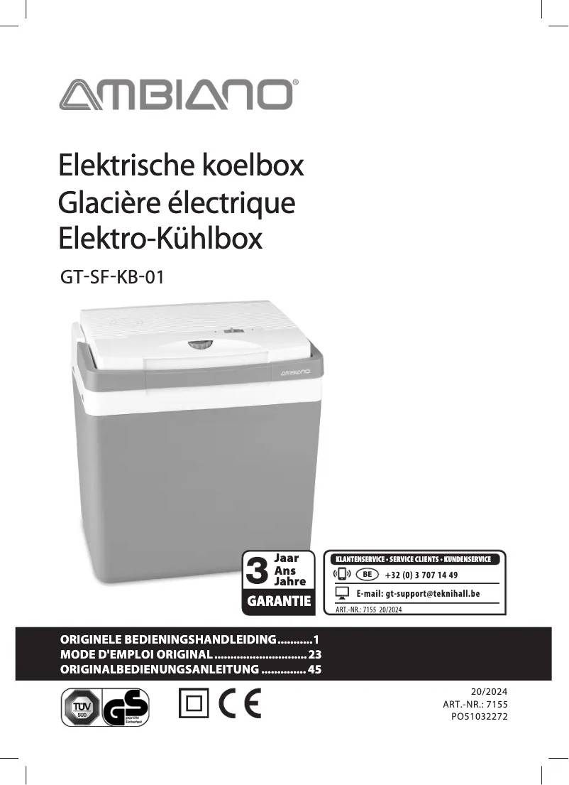 Página 1 del manual Manual de usuario Ambiano GT-SF-KB-01