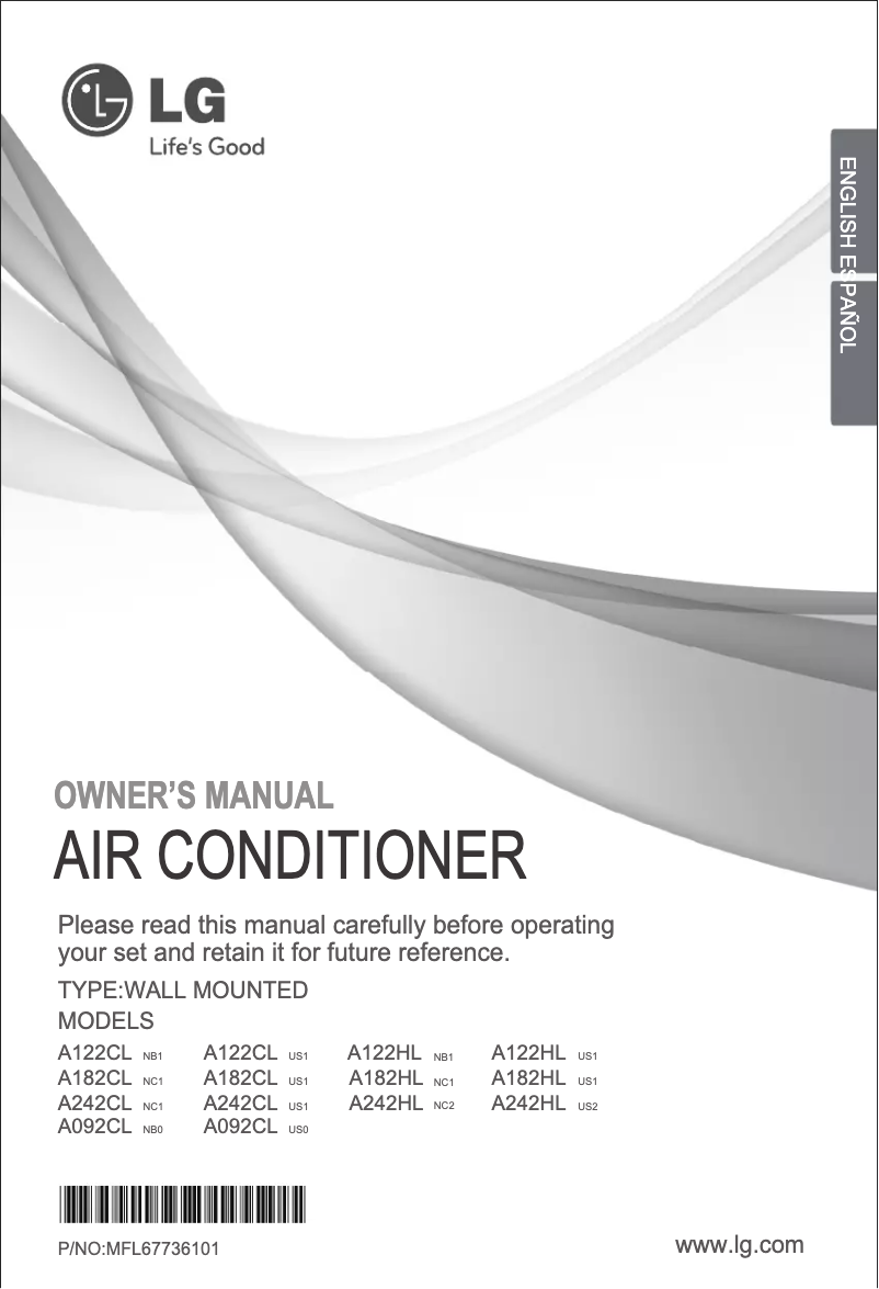 Page 1 de la notice Manuel utilisateur LG A242HL